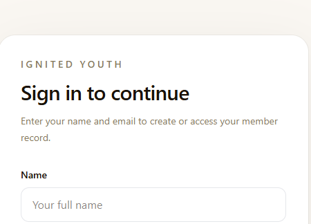 Ignited Youth app preview